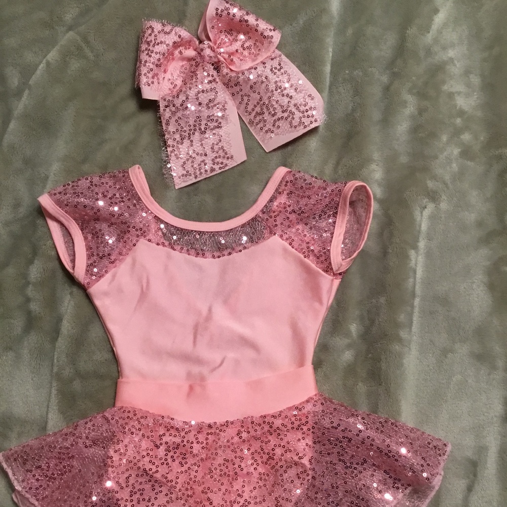 Girls Pink Sequin Leotard Set by Reflectionz in Size 2t